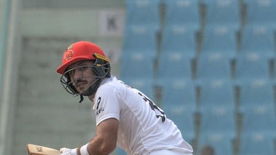 Afghanistan's Rahmat Shah was one of the seven batsmen to fall to Rahkeem Cornwall's off-spin in Lucknow. AFP