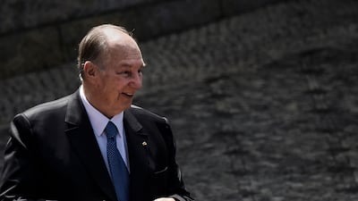 Prince Karim Aga Khan arrives at Belem Palace in Lisbon on July 9, 2018. The Aga Khan, imam of the Ismaili Muslims, died in Lisbon on February 4, aged 88. AFP