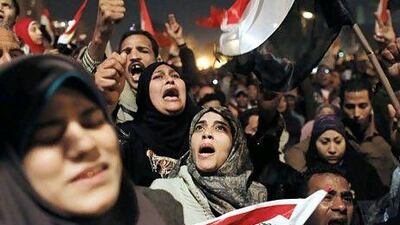 Egyptian women celebrate the news of the resignation of President Hosni Mubarak, AP Photo/Tara Todras-Whitehill