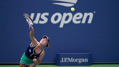 Sofia Kenin serves to Leylah Fernandez during the second round of the US Open. AP Photo