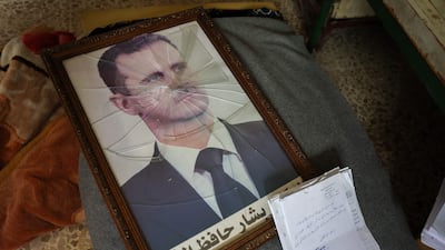 A portrait of former Syrian president Bashar Al Assad who has been sentenced to death. AFP