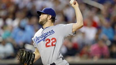 Clayton Kershaw of the Los Angeles Dodgers delivers a pitch in the first inning against the New York Mets at Citi Field on earlier this week. Elsa / Getty Images