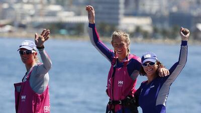 Team SCA, skippered by Sam Davies, are an all-women crew who finished sixth in Leg 1 of the Volvo Ocean Race. Nic Bothma / EPA