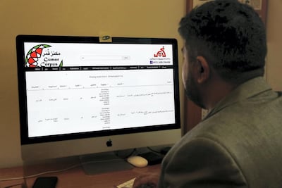 Nizar Habash works at his office at the NYUAD campus on Saadiyat Island. Pawan Singh / The National