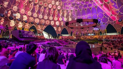 The glittering centrepiece of the world's fair sprang into life.