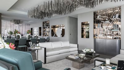The show apartment of One Palm by Omniyat, a building that is also home to Dubai's most expensive apartment: the penthouse was sold for Dh102 million. The interiors of the show apartment pictured have been designed by London-studio Elicyon, who are also designing the interiors for the record-breaking penthouse. Antonie Robertson/The National