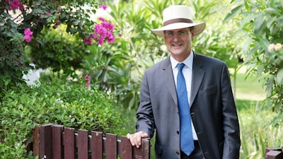 The British ambassador Philip Parham in the garden at the British embassy in the capital.