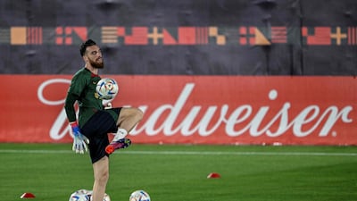 Portugal goalkeeper Jose Sa takes part in a training session. AFP