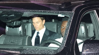 Former NFL player Tom Brady leaves the wedding venue. Reuters