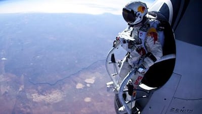 The man who fell to earth Felix Baumgartner is coming to Dubai. AP Photo/Red Bull Stratos, Jay Nemeth