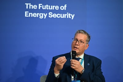 Egypt's energy minister Karim Badawi, speaking at the conference in London, has a plan to supply gas across the region. EPA