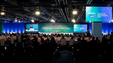 President of the UN General Assembly Annalena Baerbock speaks a day ahead of the Second World Summit for Social Development in Doha, Qatar, on November 3, 2025. Reuters