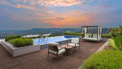 The pool deck of the Presidential suite