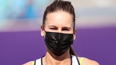 Runner-up Veronika Kudermetova of Russia during the presentation after her defeat in the final. Getty