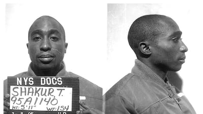 Rapper Tupac Shakur after being convicted of sexually abusing a fan in 1995. Getty Images
