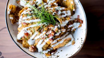 The restaurant gives Middle Eastern dishes a twist, too - like the tahini nachos chaat.