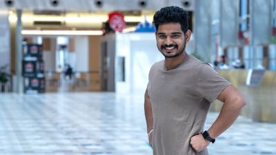 Famish Musthafa, 28, from Kerala, India, has found a novel way to exercise while at work at Abu Dhabi Cruise Terminal. All pictures by Victor Besa / The National