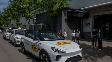 Baidu's Apollo Go self-driving cars in Beijing. They now have a permit to operate trials in Dubai and commercial operations could begin in two months. Getty Images