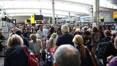 The departures hall of Terminal 2 at Heathrow Airport in London on Monday. Reuters