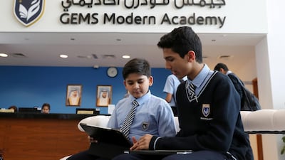 A Gems Modern Academy school. The Dubai-based company was the subject of the region's biggest private equity deal last year, as CVC Capital took a 30 per cent stake in a $1bn buyout. Pawan Singh / The National