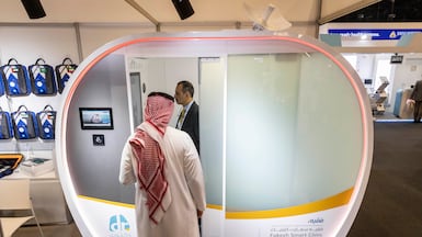 The smart clinic is on display at the Dubai World Health Expo. Antonie Robertson / The National