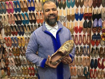 Aziz Souri of Maison des Babouches sells all manner of leather products. John Brunton for The National