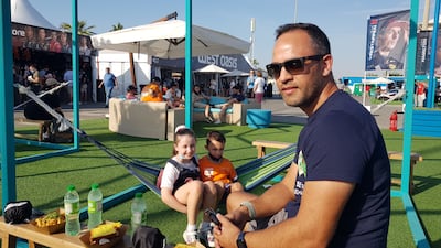 Graham Moodley with Hayley, 6, and Brayden, 8. Photo: Saeed Saeed