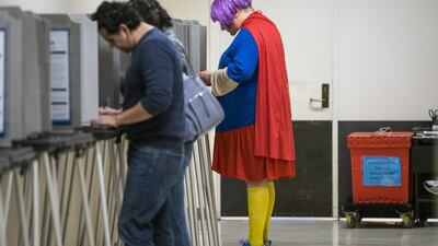 Voters cast ballots at a polling station in San Francisco, California, U.S. Bloomberg