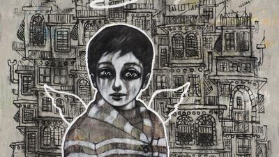 Mohannad Orabi Untitled 140 X 170 cm. Mixed Media on Canvas 2014. Courtesy of Ayyam Gallery