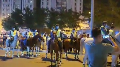 Mounted police on the streets as barricades are lifted