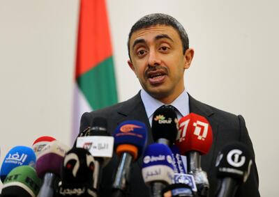 Sheikh Abdullah bin Zayed, the Minister of Foreign Affairs and International Co-operation. Reuters