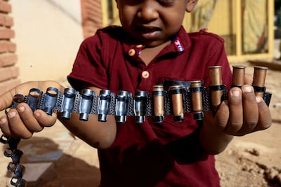 Bullet cartridges in Khartoum. Reuters