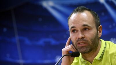 Barcelona’s Andres Iniesta said his teammates are not getting carried away after their earlier win over City. Albert Gea / Reuters