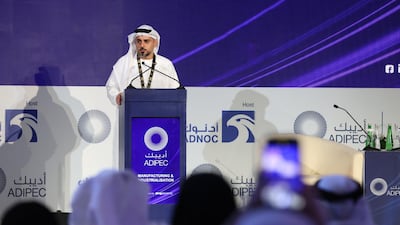 Ahmed Al Zaabi, chairman of Abu Dhabi Department of Economic Development, at the Adipec event in Abu Dhabi. Photo: Added
