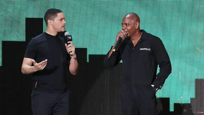 Comedians Trevor Noah and Dave Chappelle spoke on stage during the festival. Getty