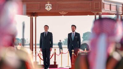 The Crown Prince with French President Emmanuel Macron. AFP