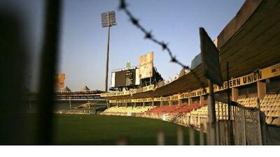 The Sharjah Cricket Stadium is in disrepair and is currently being spruced up again.