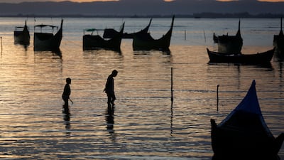 Men prepare to go to sea for fishing in the traditional way in Banda Aceh, Indonesia. EPA