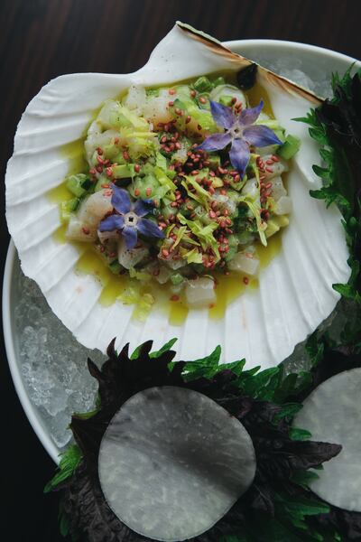 Orkney sea scallop tartare. Photo: abc kitchens