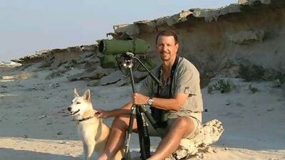 Roy Richards and Chirri, his saluki-Labrador cross. Courtesy Keith Taylor