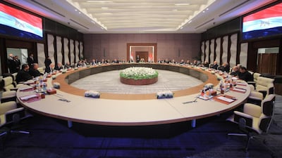 Egyptian authorities holding talks with a Hamas delegation and representatives of various Palestinian factions, in Cairo, on Wednesday, to select a technical committee for Gaza. EPA