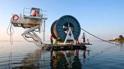 An undersea cable is laid to Hiddensee island off the northern coast of Germany. Getty Images
