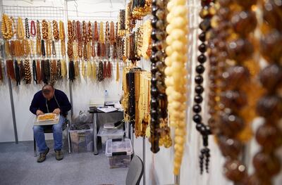 The exhibits at the 25th edition of the International Fair of Amber, Jewellery and Gemstones in Gdansk, Poland, 21 March 2018. Over 470 exhibitors from 15 countries will be presenting their works at the fair. EPA/Adam Warzawa POLAND OUT