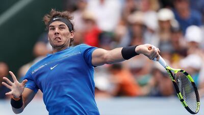 Rafael Nadal was seen in action at the Kooyong Classic in Melbourne on Tuesday. Daniel Pockett / Getty Images