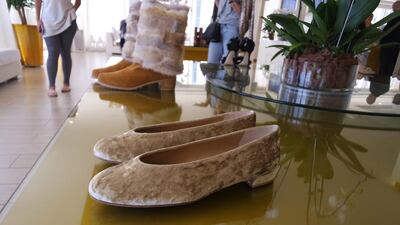 The covetable velvet granny shoe from Stuart Weitzman’s autumn/winter 2016 collection. Courtesy of Hafsa Lodi