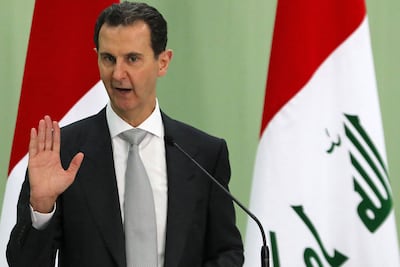 Bashar Al Assad in Damascus in 2023, the year before he was removed from power. AFP