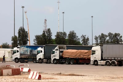 Aid is also piling up at Gaza's land crossings as lorries cannot pass through. AFP