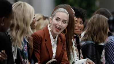 Emily Blunt attends the Kate Spade show during New York Fashion Week on September 7, 2019. EPA