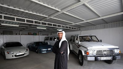 Saif binAdhed at his garage in Dubai. Satish Kumar / The National