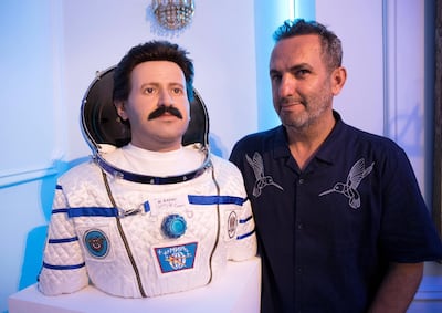 Artist Halil Altindere with his full size model of Syrian Cosmonaut Muhammed Ahmed Faris. Stephen Lock / The National